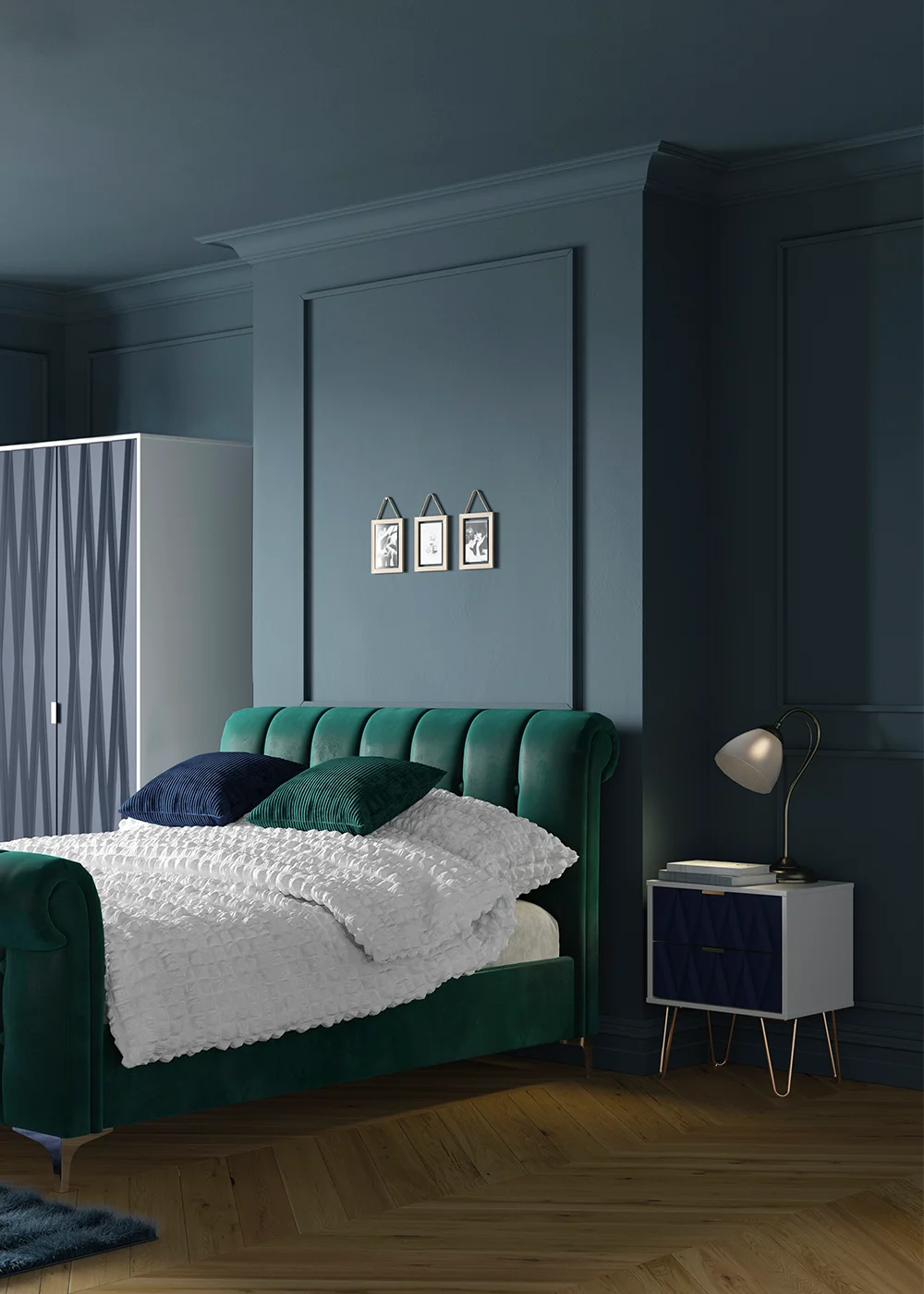 Green Pleated Velvet Cushion (50cm x 50cm) Image 4