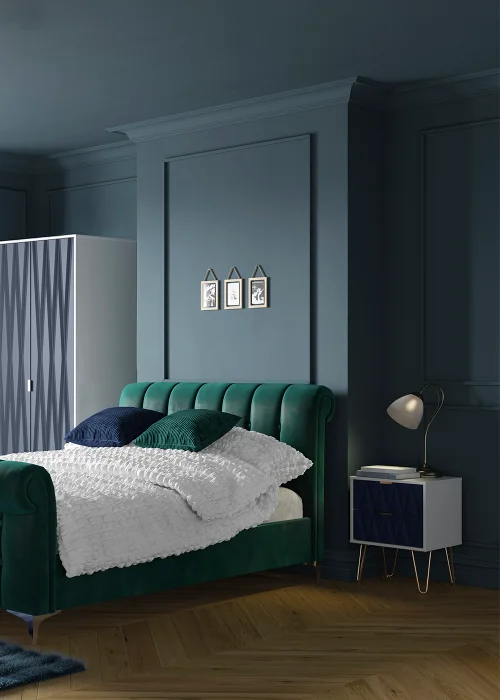 Green Pleated Velvet Cushion (50cm x 50cm) Image 4