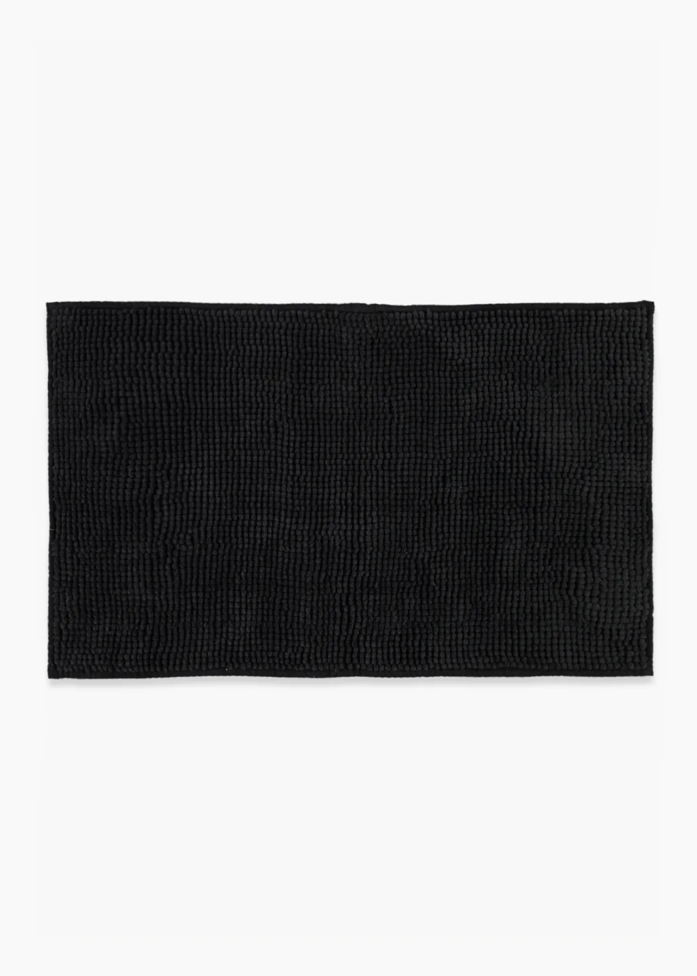 Black Chenille Bath Mat (45cm x 75cm) Image 1