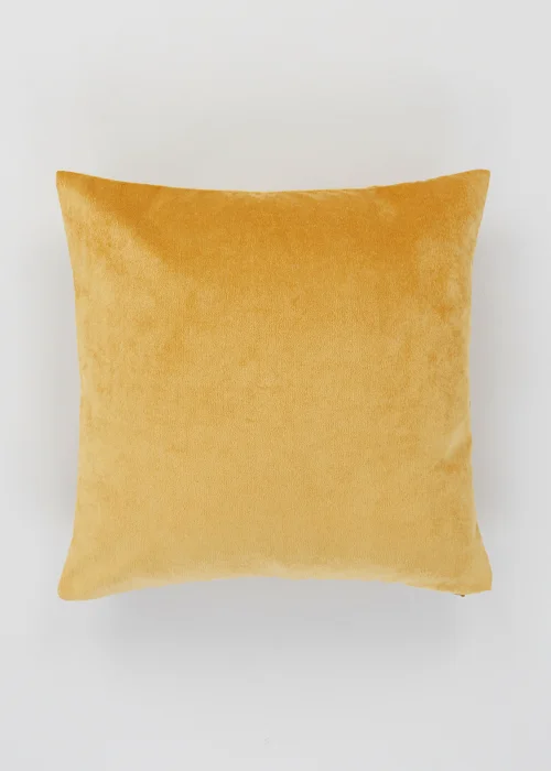 Ochre Soft Velour Cushion (43cm x 43cm) Image 1
