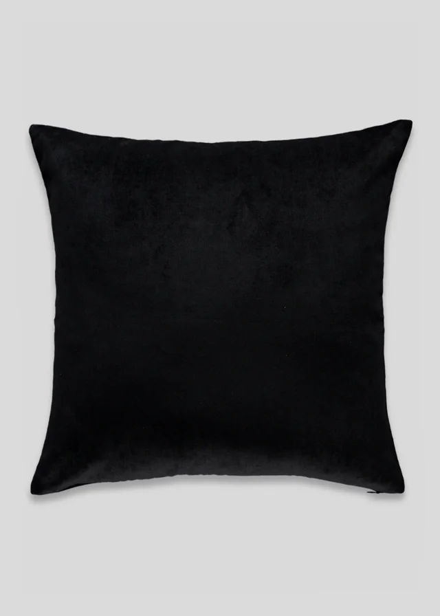 Black Large Soft Velour Cushion