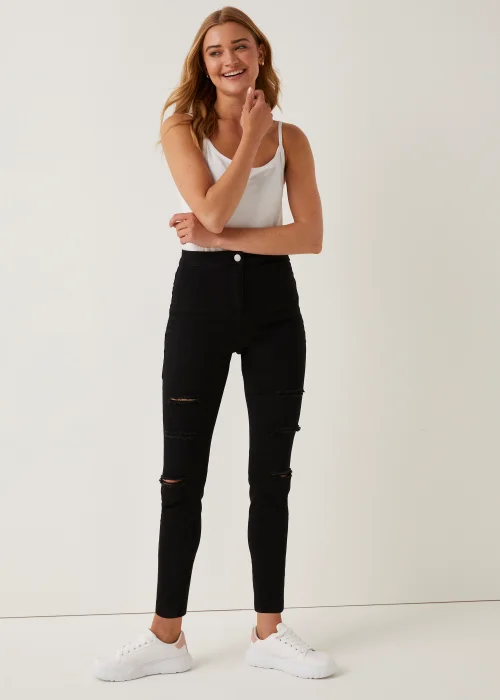 Jessie Black Ripped High Waisted Jeans - 8 Image 5