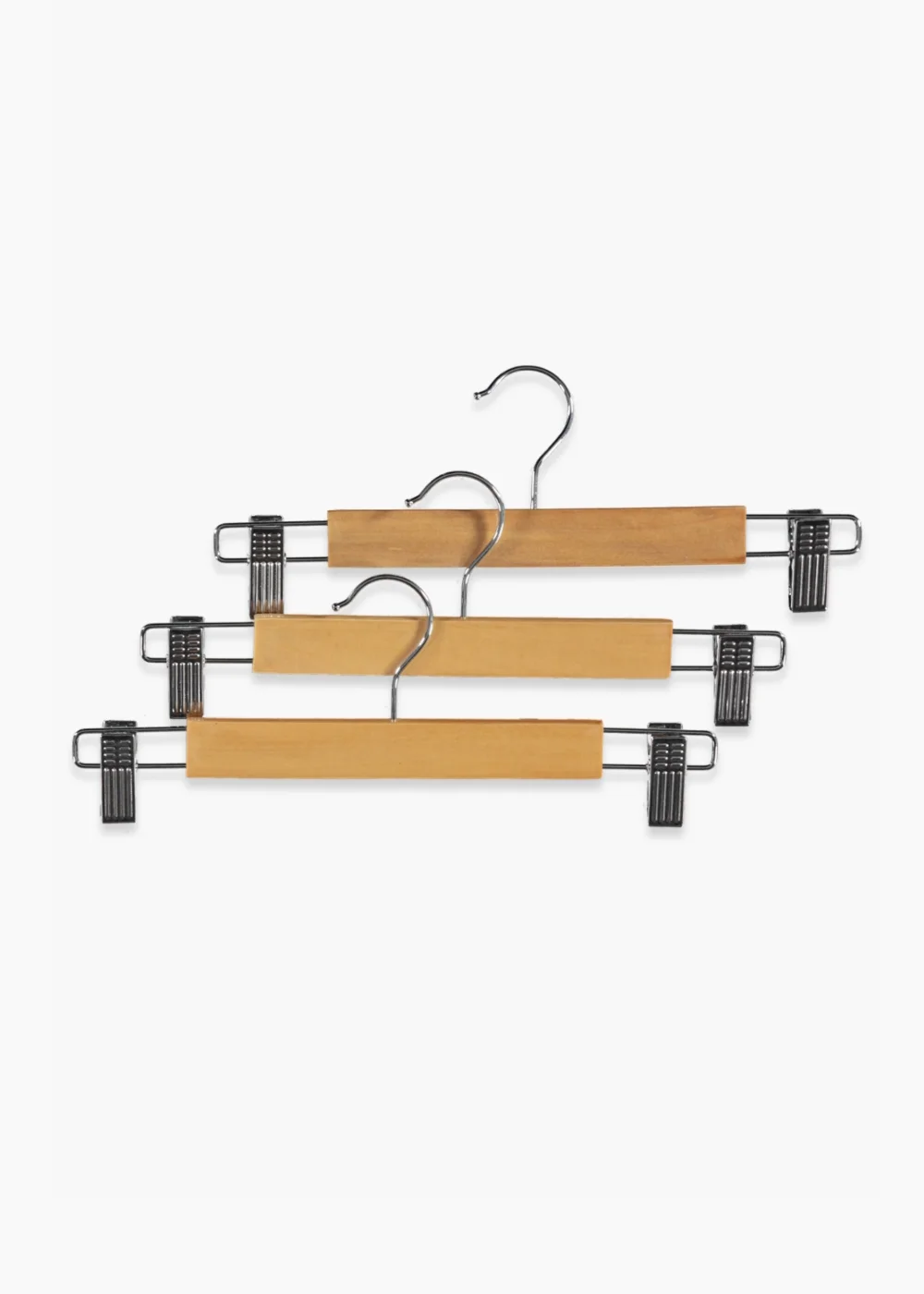 3 Pack Wooden Clip Hangers Image 1