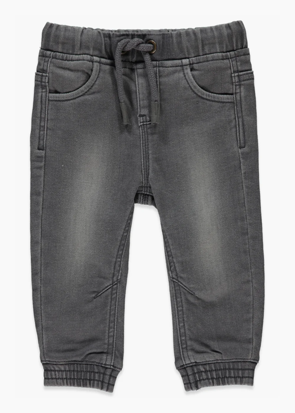 Boys Grey Cuffed Stretch Jeans (9mths-6yrs) - 9-12 months Image 1