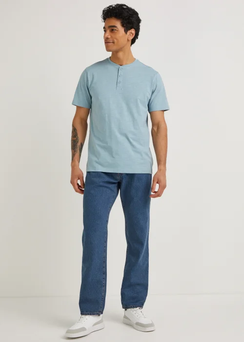 Mid Wash Straight Fit Rigid Jeans - 30 R Image 1