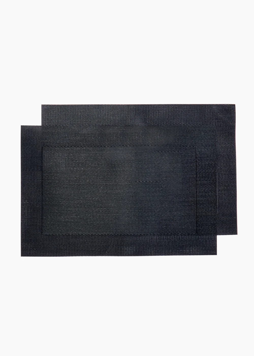 2 Pack Black Woven PVC Placemats (45cm x 30cm) Image 1