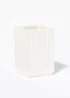 Ridged Square Ceramic Bathroom Tumbler (11cm x 7cm x 7cm) Image 1