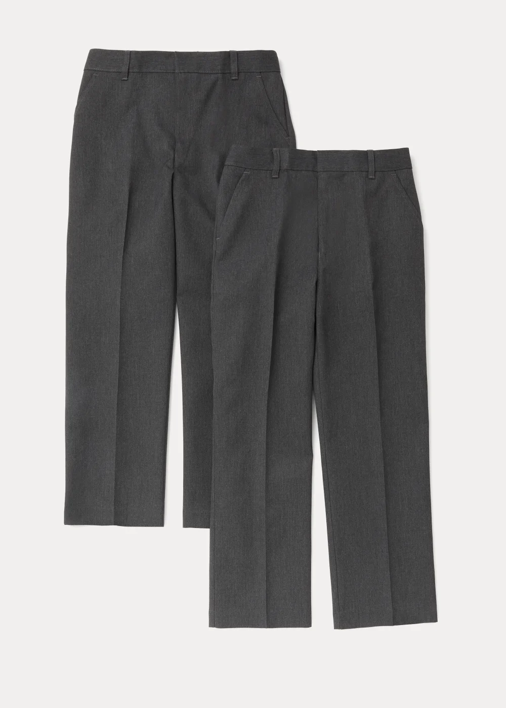 Boys 2 Pack Grey Plus Fit School Trousers (6-13yrs) - 6 Yrs Image 1
