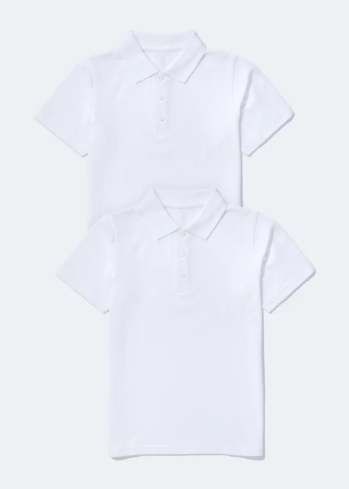 Kids 2 Pack White School Polo Shirts (3-16yrs) - Age 4 Years Image 1