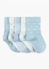 5 Pack Blue Star & Stripe Baby Socks (Newborn-12mths) - Newborn Image 1
