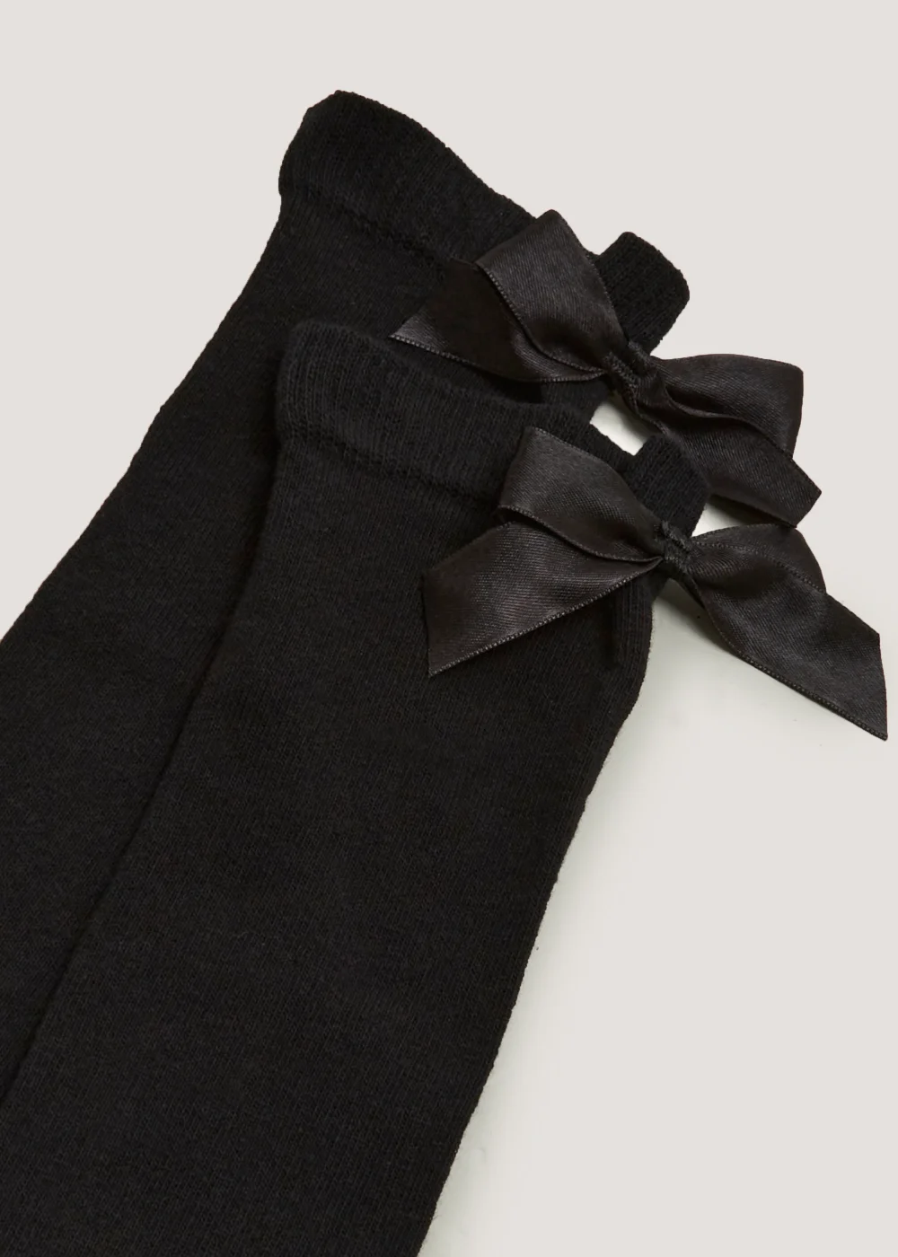 Girls 2 Pack Black Bow Over the Knee Socks (Younger 6-Older 5.5) - 4-5.5 Image 2