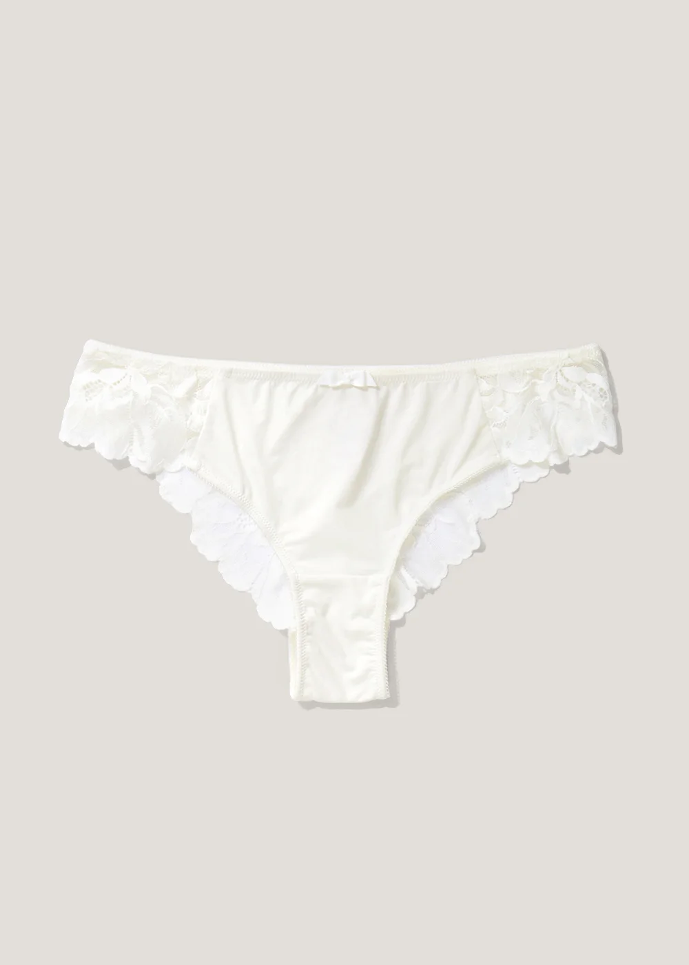 Cream Lace Detail Brazilian Knickers - 8 Image 2