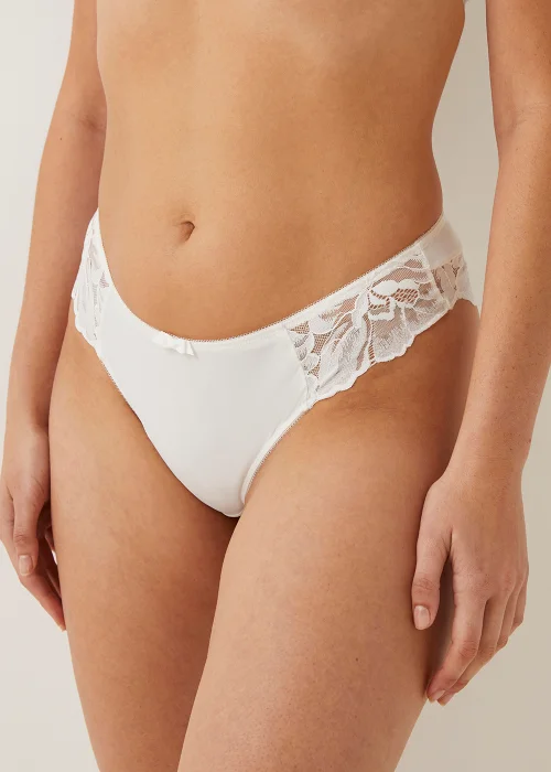 Cream Lace Detail Brazilian Knickers - 8 Image 3