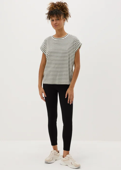 Black Denim Look Ankle Length Leggings - 8 Image 1