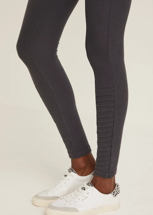Black Denim Look Ankle Length Leggings - 8 Image 4