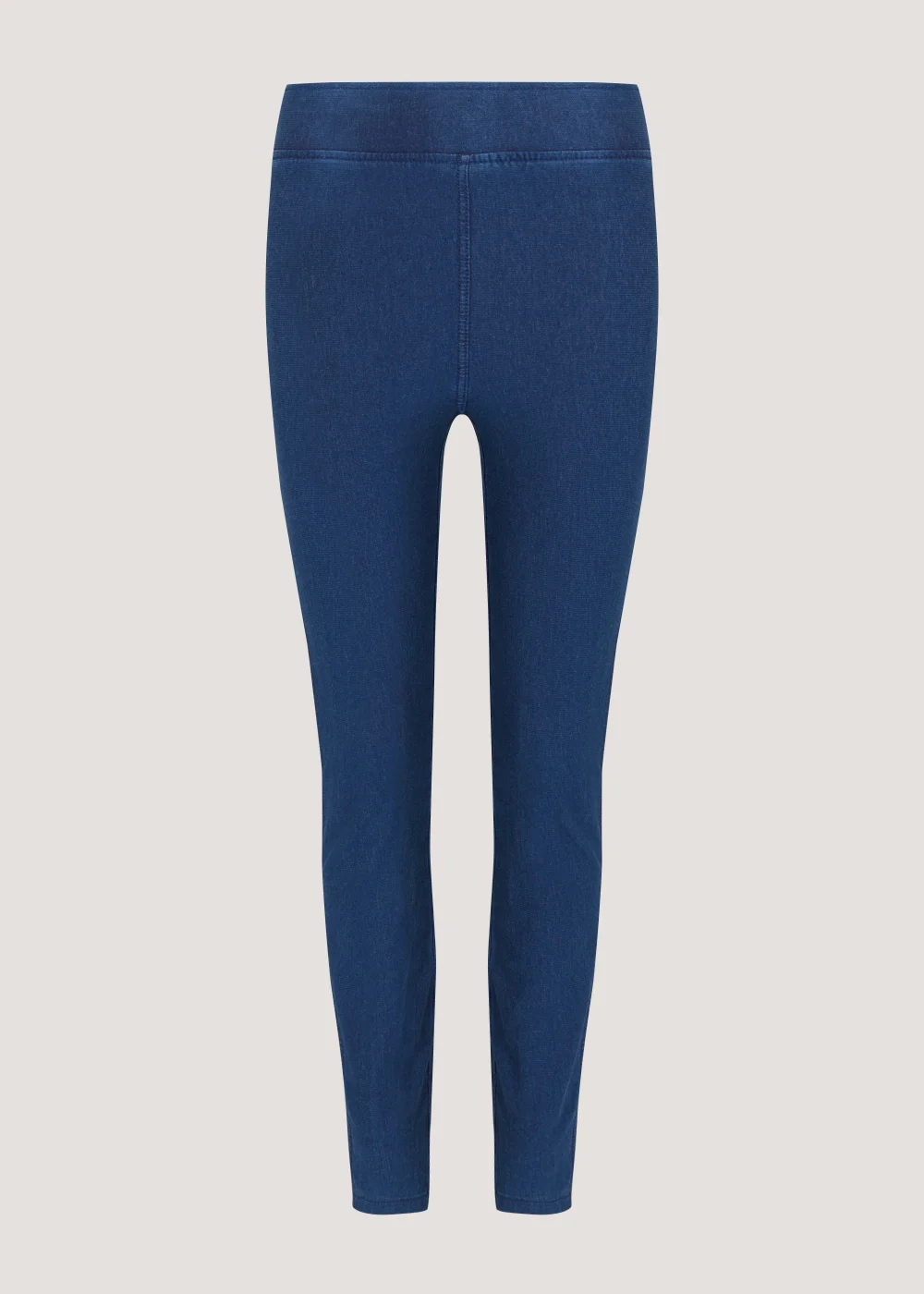 Blue Denim Look High Rise Leggings - 8 Image 5