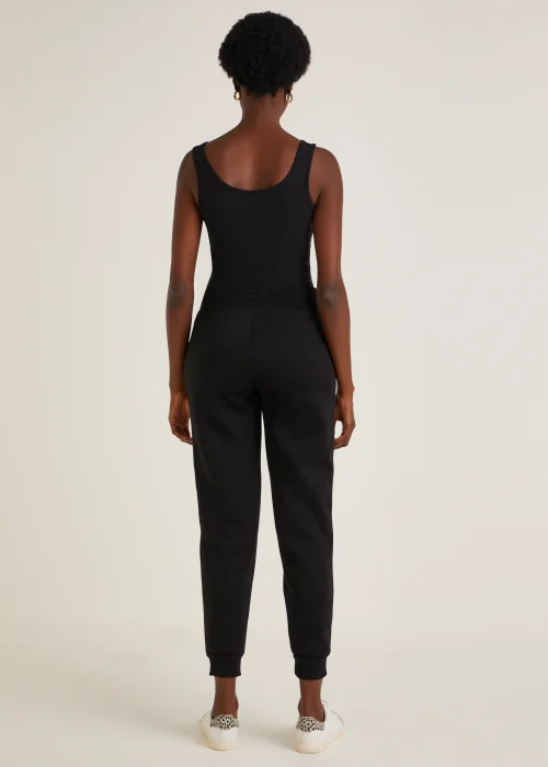 Black Tapered Drawstring Jogging Bottoms - M Image 2