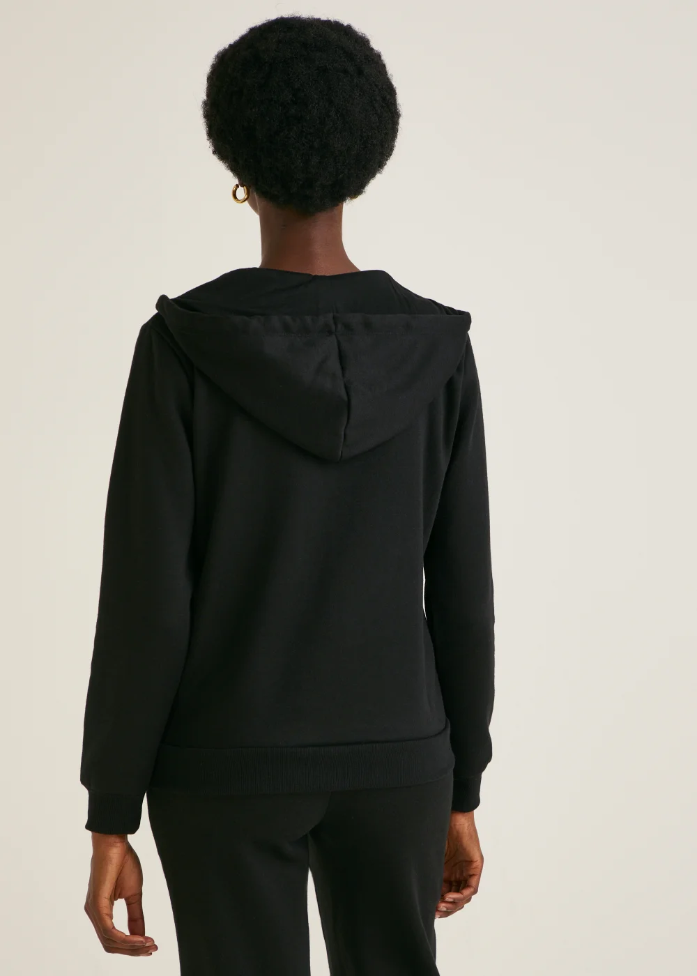 Black Zip Up Hoodie - L Image 2