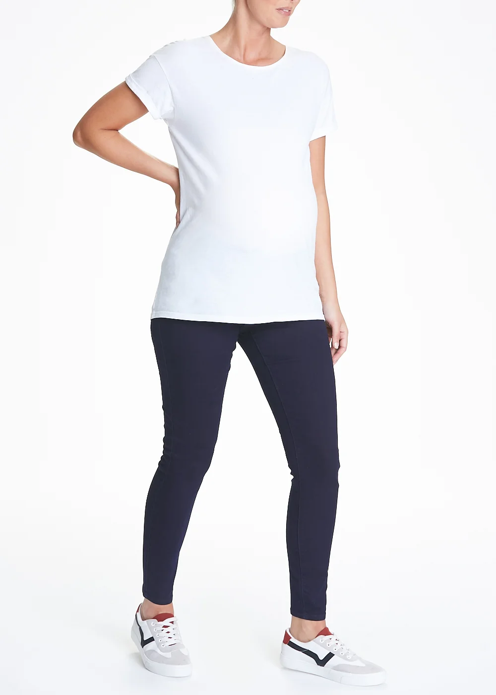 Maternity Rosie Dark Wash Under Bump Jeggings - Size 8 Image 1