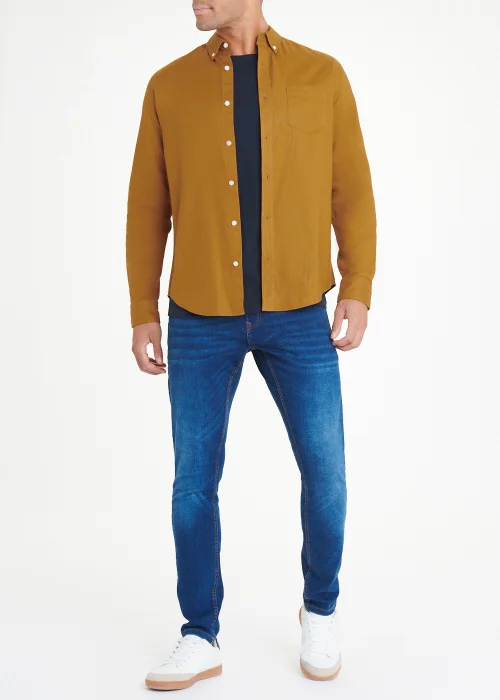 Orange Regular Fit Oxford Shirt - Small Image 3