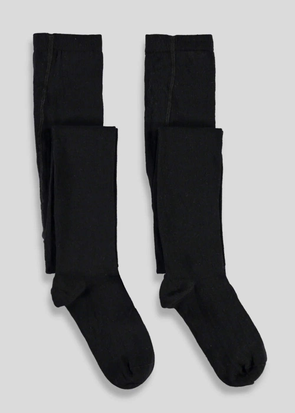 Girls 2 Pack Black Cotton Tights (2-13yrs) - 2-3 Yrs Image 1