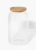 Large Wood Lid Glass Storage Jar (24cm x 14cm) Image 1