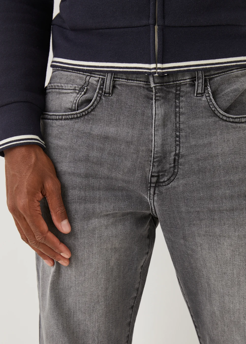 Dark Grey Stretch Straight Fit Jeans - 30 Waist Regular Image 3