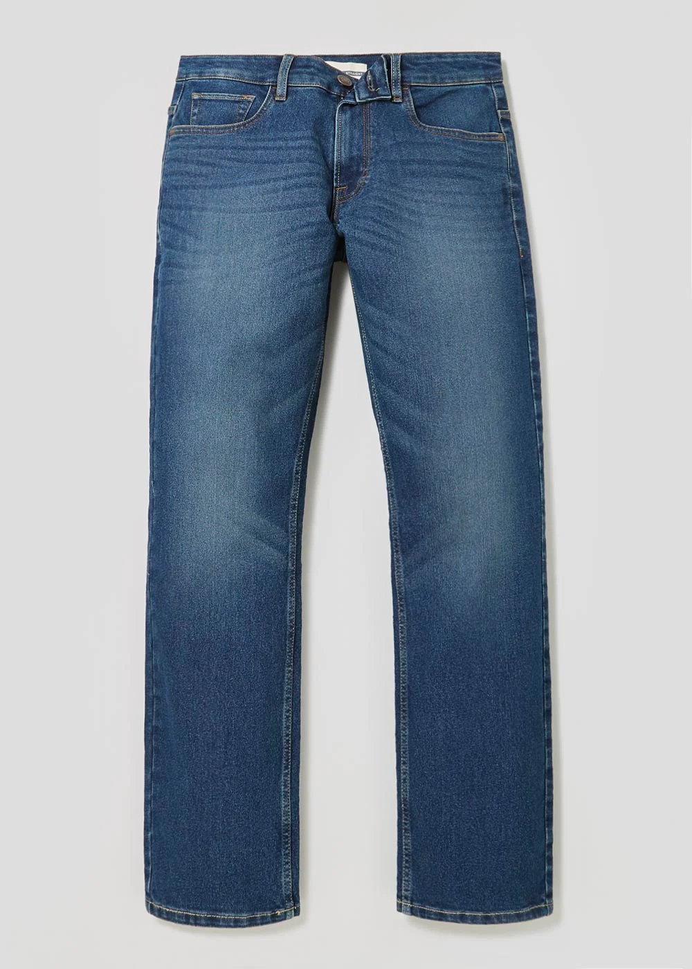 Mid Wash Stretch Straight Fit Jeans - 30 R Image 1