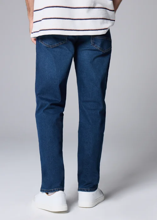 Dark Wash Stretch Straight Fit Jeans - 30 Waist Regular Image 3