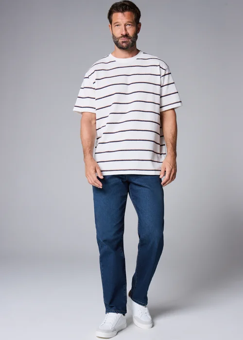 Dark Wash Stretch Straight Fit Jeans - 30 Waist Regular Image 1