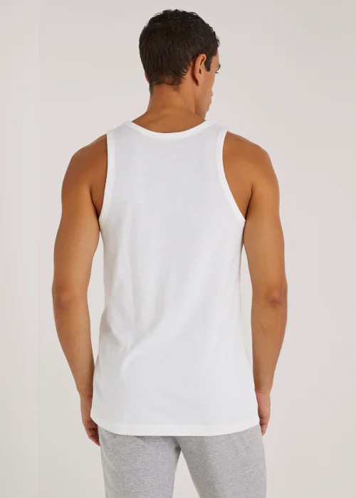 2 Pack White Cotton Vests - S Image 3