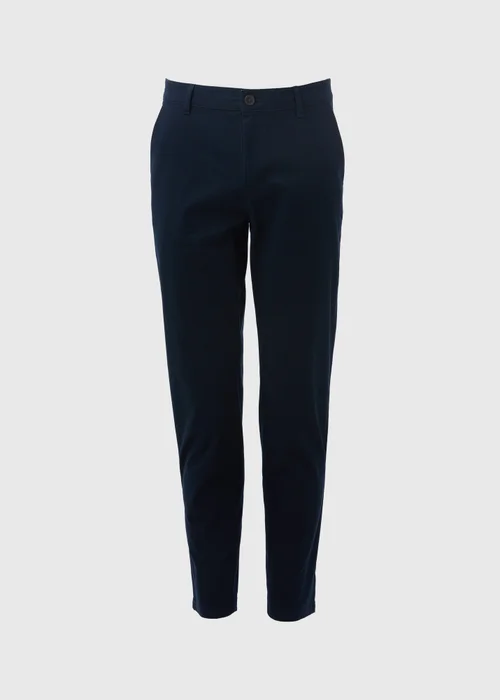 Navy Straight Fit Stretch Chinos - 30 Waist Regular Image 5