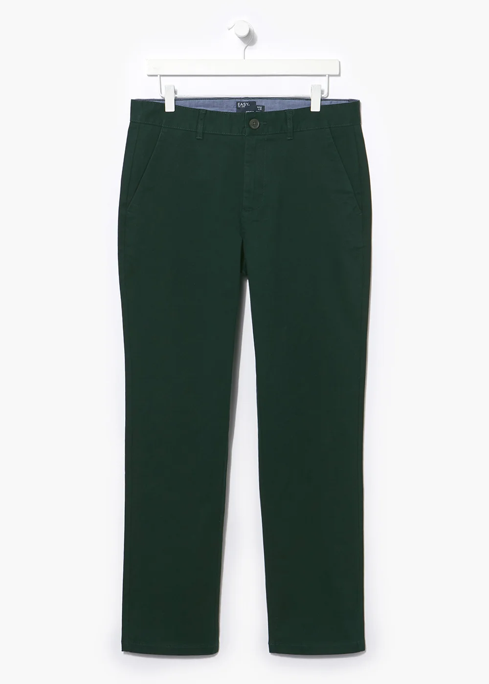 Dark Green Straight Fit Stretch Chinos - 30 Waist Regular Image 2
