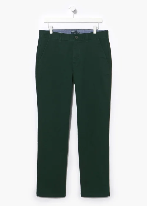 Dark Green Straight Fit Stretch Chinos - 30 Waist Regular Image 2