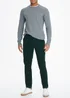 Dark Green Straight Fit Stretch Chinos - 30 Waist Regular Image 3