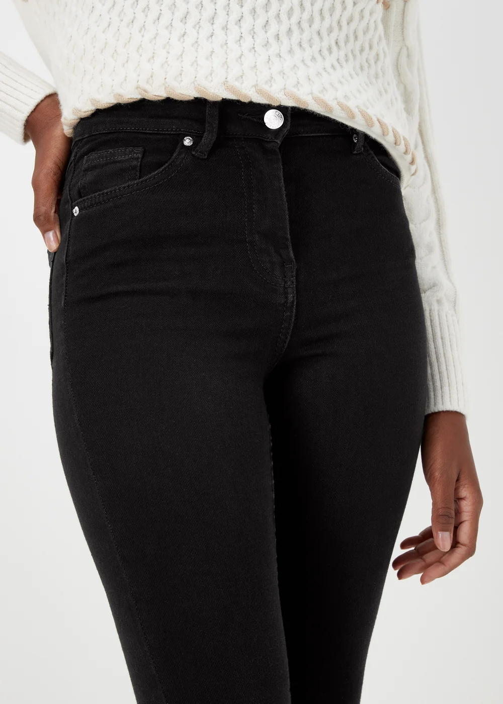 April Black Ankle Grazer Super Skinny Jeans (Long Length) - 8/L33 Image 3
