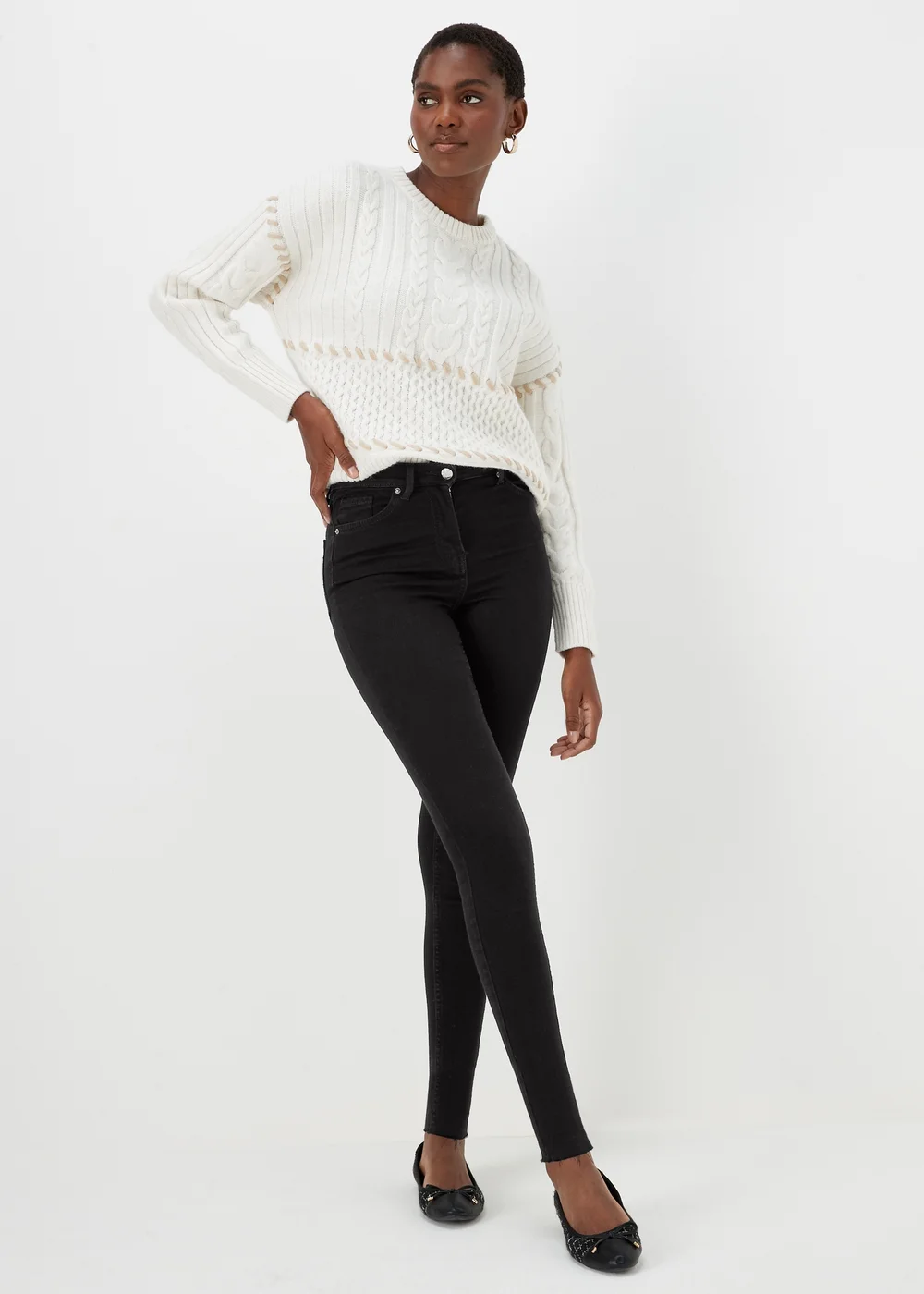 April Black Ankle Grazer Super Skinny Jeans (Long Length) - 8/L33 Image 1