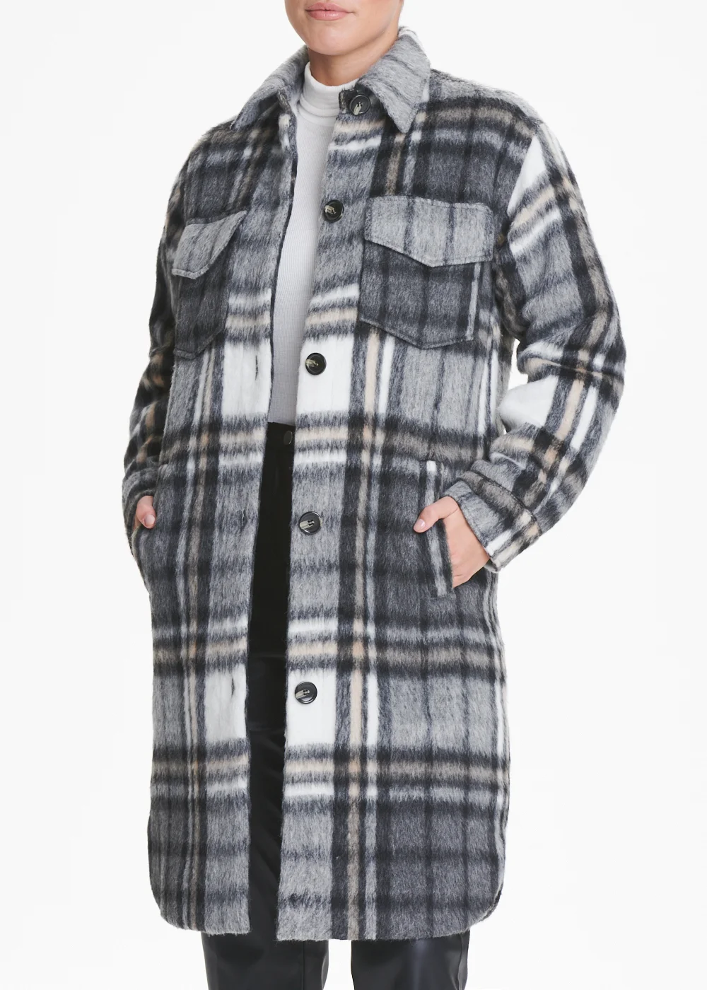 Long Check Shacket - 8 Image 1