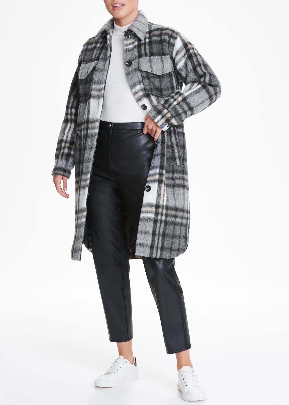 Long Check Shacket - 8 Image 4