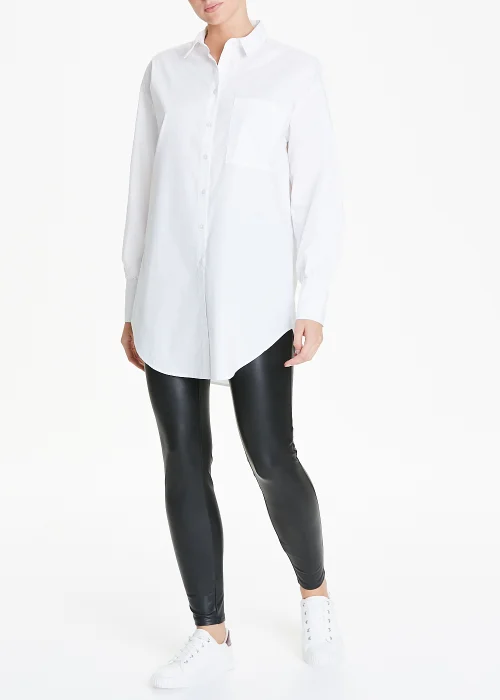 White Longline Cotton Shirt - Size 8 Image 3
