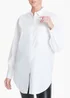 White Longline Cotton Shirt - Size 8 Image 1