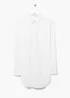 White Longline Cotton Shirt - Size 8 Image 5