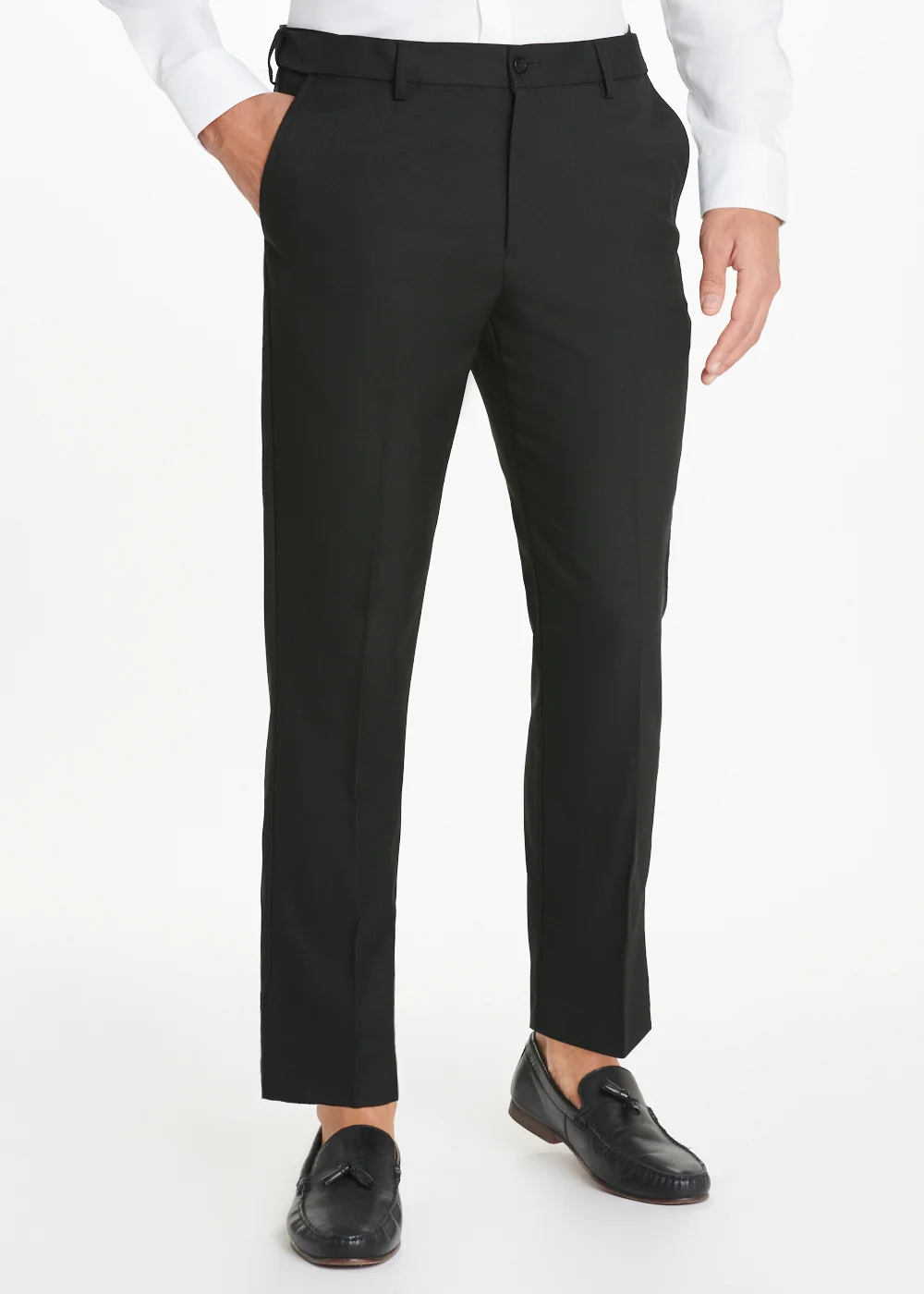 Farah Black Regular Fit Flexi Waist Trousers - 32 Waist 29 Leg Image 1