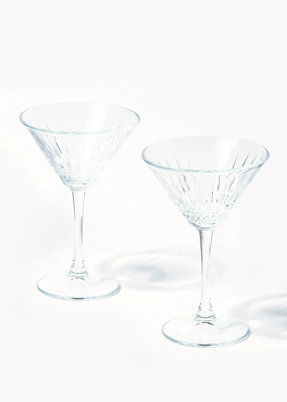 2 Pack Embossed Martini Glasses (17cm x 11cm) Image 1
