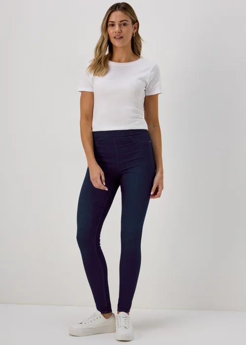 Rosie Dark Wash Push Up Jeggings (Long Length) - 8/L33 Image 4
