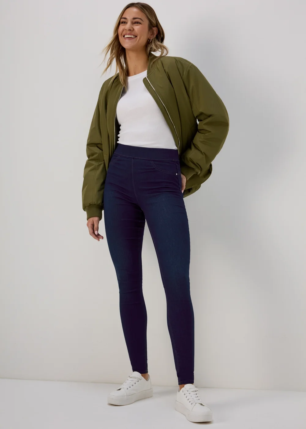 Rosie Dark Wash Push Up Jeggings (Long Length) - 8/L33 Image 1