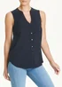 Navy Sleeveless Blouse - 8 Image 1