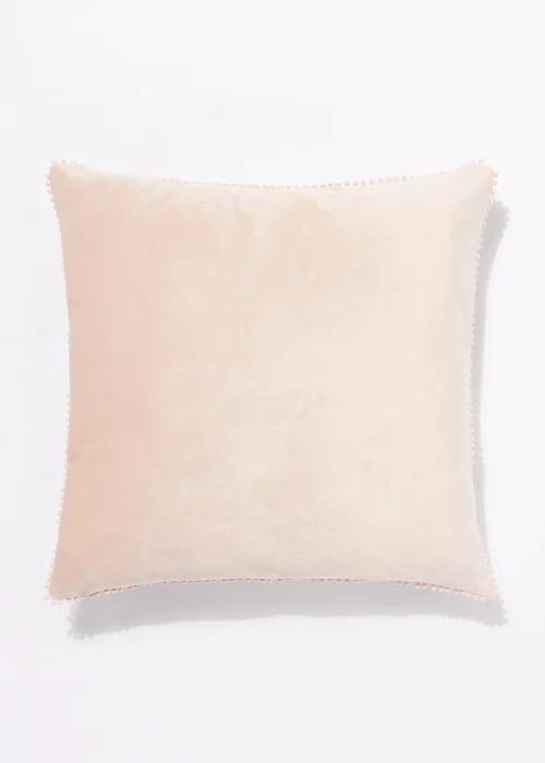 Pink Embroidered Birds Cushion (46cm x 46cm) Image 2