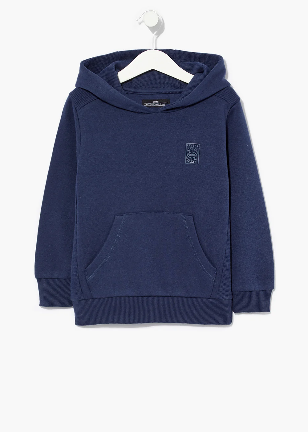 Boys Navy Waffle Hoodie (4-15yrs) - 8 Yrs Image 1