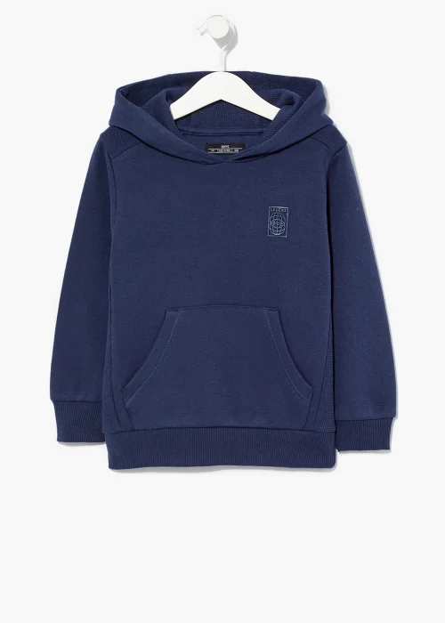 Boys Navy Waffle Hoodie (4-15yrs) - 8 Yrs Image 1